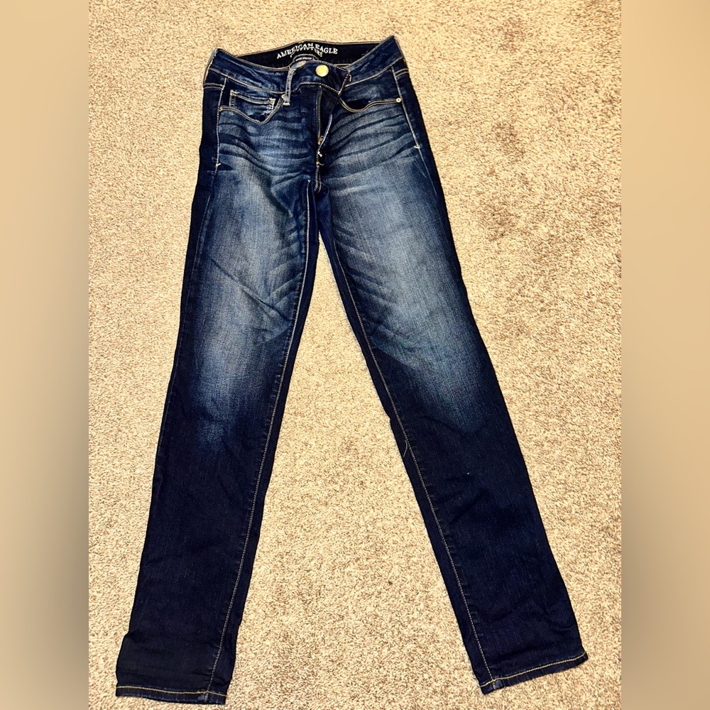 American Eagle Outfitters Women's Dark Blue Skinny Jeans
